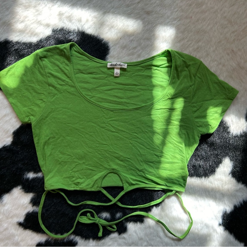 Derek heart green crop top